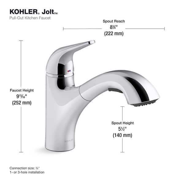 Jolt Single Handle Standard Kitchen Faucet in Vibrant Stainless