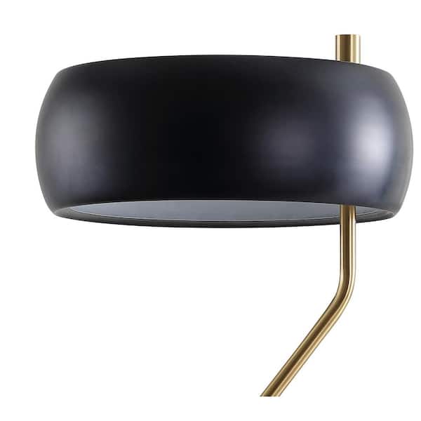 Oskar 22.5 in. Moody Metal LED Desk Lamp, Black/Brass Gold