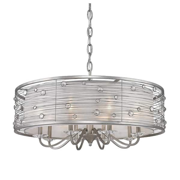 Amalya Collection 8-Light Peruvian Silver Chandelier