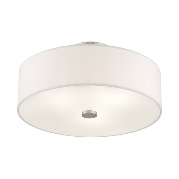Mercury 3 Light Brushed Nickel Flush Mount