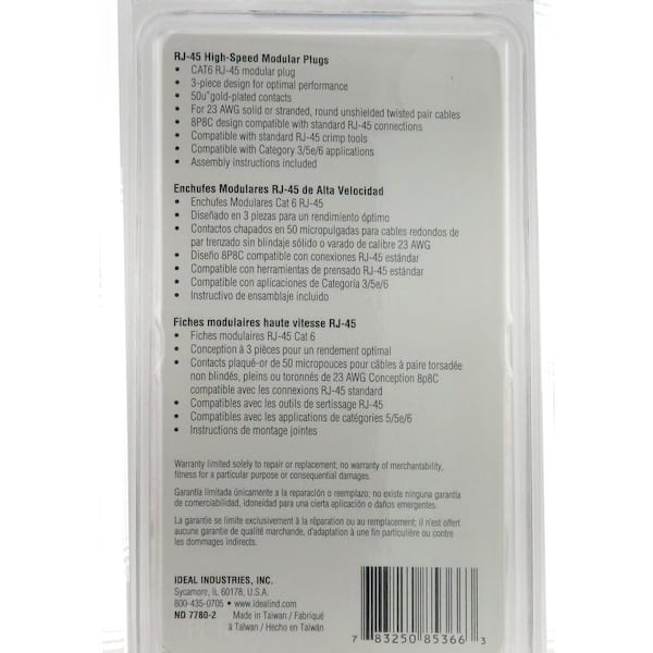 RJ45 Cat6 Modular Plugs (25-Pack)