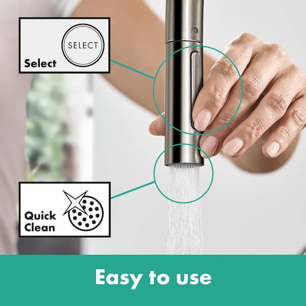 Talis N  Single-Handle Pull Down Sprayer Kitchen Faucet with QuickClean in Stainless Steel Optic