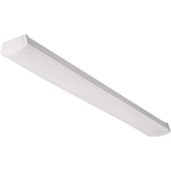 4 ft. 2000/3000/4000 Lumens Integrated LED White Low Profile Wraparound Light Fixture, 3000K/4000K/5000K