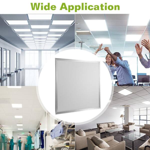 2-Pieces 23.62 in. L x 23.62 in. W 5800-Lumens Integrated LED Panel Light Ceiling Lighting, 7000K, Cold White