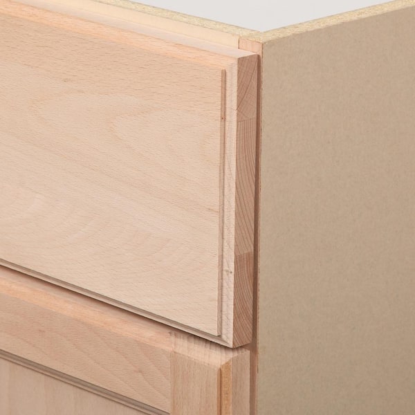 Easthaven Assembled 30x34.5x24 in. Frameless Sink Base Cabinet with False Drawer Front in Unfinished Beech