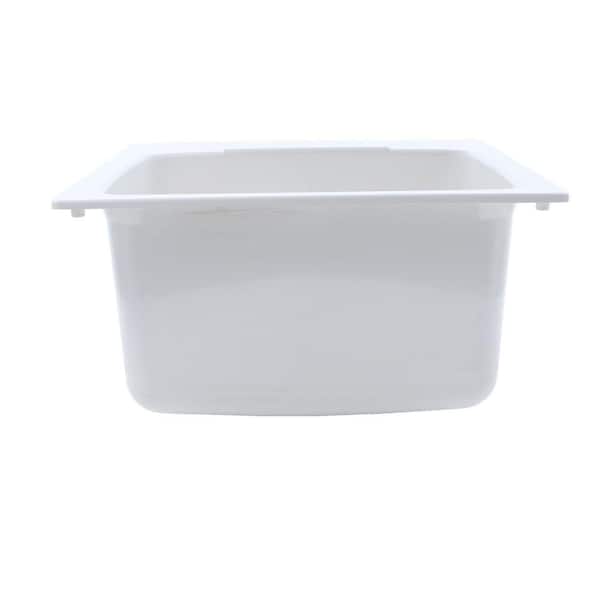 22 in. x 25 in. x 13.75 in. Molded Fiberglass Drop in Utility Sink in White