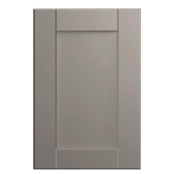 Shaker 18 in. W x 24 in. D x 34.5 in. H Assembled Pull-Out Waste Bin Base Kitchen Cabinet in Dove Gray