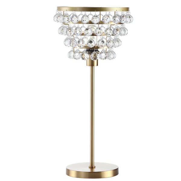 Buckingham 25 in. Brass Gold/Clear Crystal/Metal Table Lamp