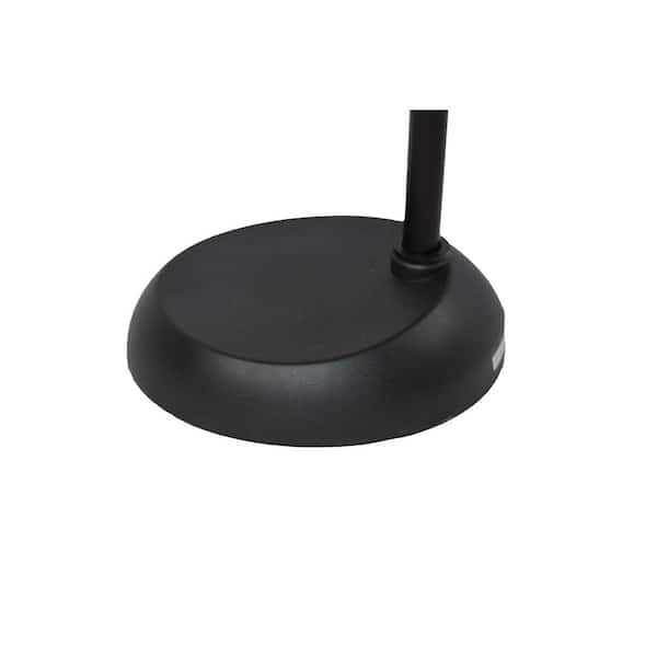 61 in. Black 1-Light Magnifier Swing Arm Floor Lamp with 8 in. 10 in. 3X Magnification Shade