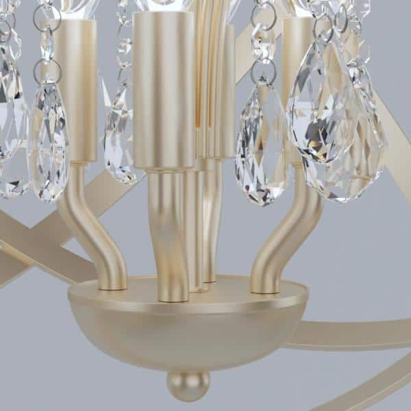 Lansing 4 -Light Champagne gold Unique/Statement Globe Chandelier with Crystal