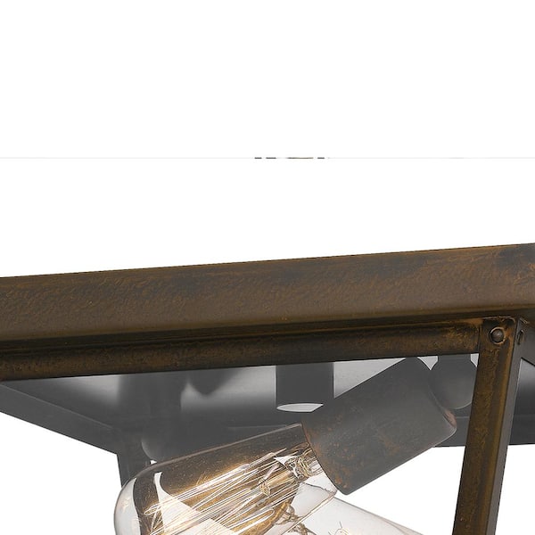 Rue De Royal 1-Light Industrial Bronze Outdoor Flush Mount