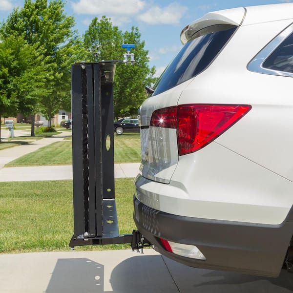 500 lbs. Capacity Heavy-Duty Hitch-Mounted Steel Folding Cargo Carrier with Ramp