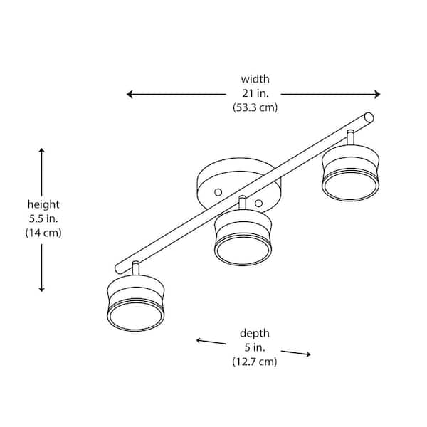 1.75 ft. 3-Light Black Integrated LED Track Lighting Kit with Round Back Adjustable Heads