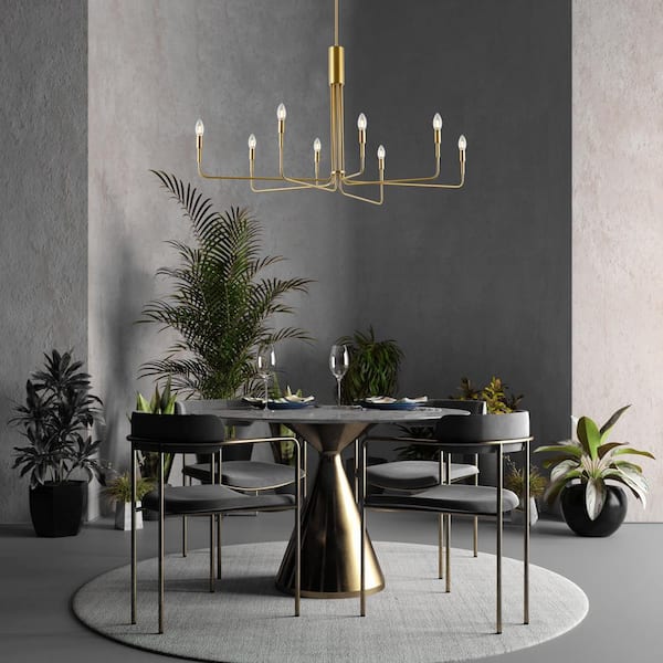 Bella 8-Light Brushed Brass Chandelier