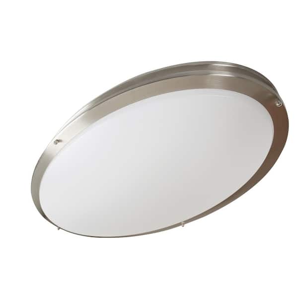 Owens 32.4 in. Brushed Nickel Integrated LED Flush Mount Ceiling Light