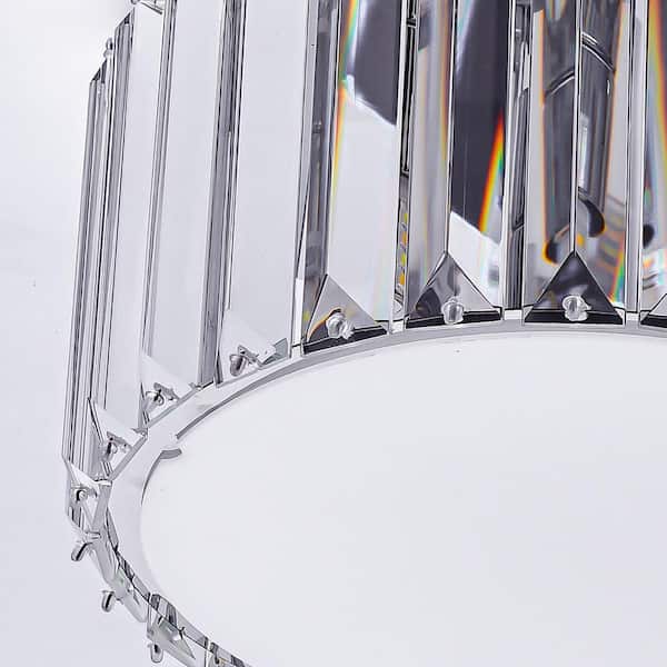 9 in. 4-Light Crystal Semi Flush Mount Chandelier