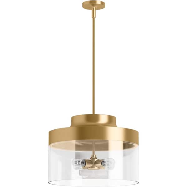Purist 4-Light Brushed Moderne Brass Standard Pendant Light