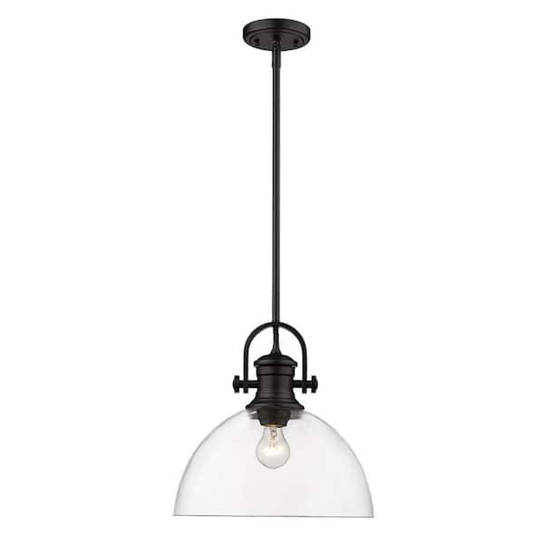 Hines 1-light Black Pendant Light with Clear Shade