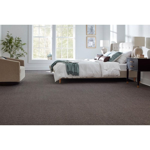 Still in Love II Stone Rose Grey 54 oz. Blend Texture Installed Carpet