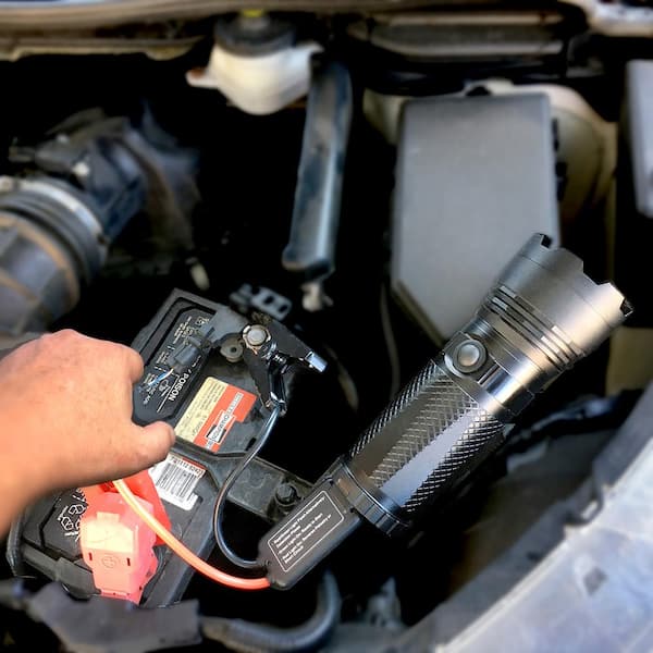 8000 Lumen Rechargeable Flashlight with 10000 mAH Jump Starter and Power Bank