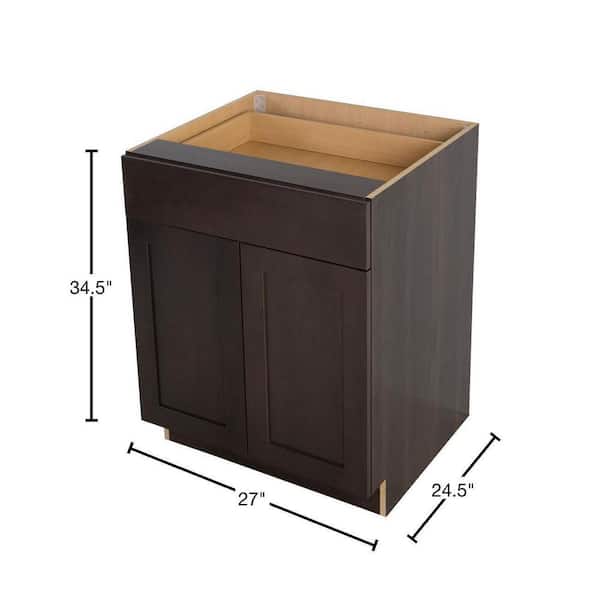 Edson Shaker Assembled 27x34.5x24.5 in. Base Cabinet with Soft Close Full Extension Drawer in Dusk