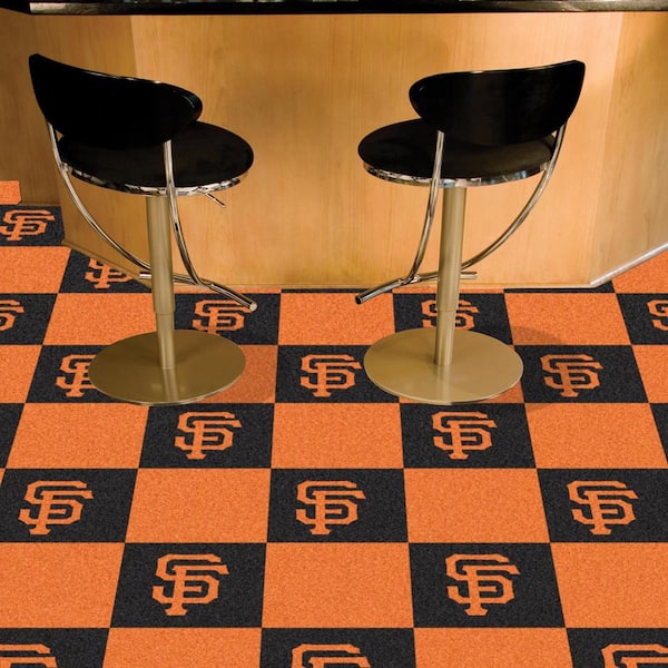 San Francisco Giants Black Residential 18 in. x 18 in. Peel and Stick Carpet Tile (20 Tiles/Case) 45 sq. ft.