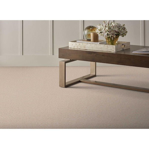 Bismarck - Natural - Brown 13.2 ft. 28 oz. Wool Berber Installed Carpet