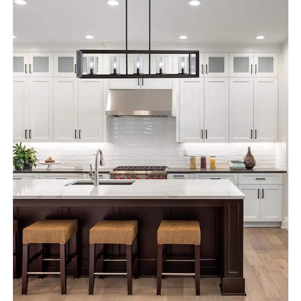 Anna 38.5 in. 5-Light Oil Rubbed Bronze Metal/Glass LED Pendant