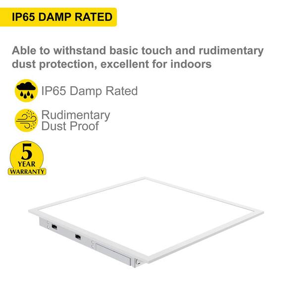 2 ft. x 2 ft. Integrated Backlit LED Panel Internal Driver Drop in Ceiling 4400 Lumen Dimmable 4000K 120-277V (4-Pack)
