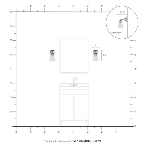 Mission 1 Light Brushed Nickel Wall Sconce