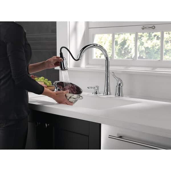 Kate Single-Handle Pull-Down Sprayer Kitchen Faucet with MagnaTite Docking and Soap Dispenser in Chrome