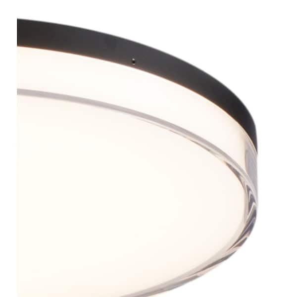 Vantage 13 in. 1-Light Black LED Flush Mount with Acrylic Shade