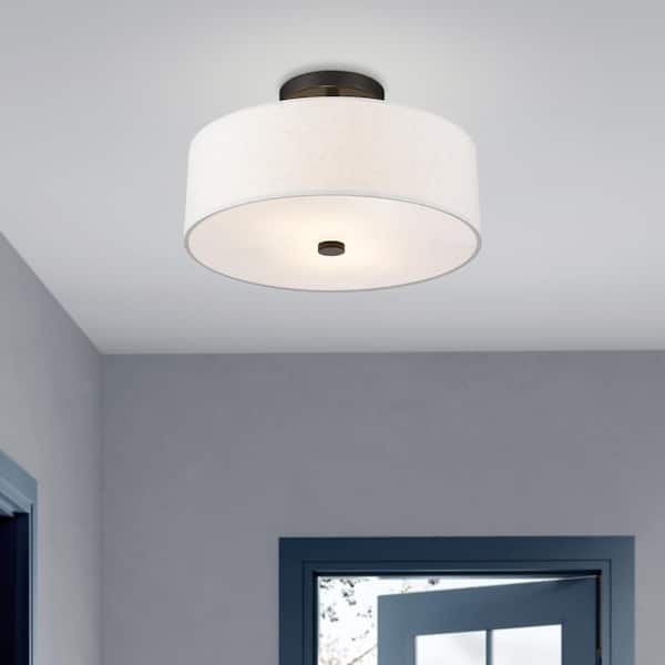 Somerhill 2 Light English Bronze Semi Flush Mount