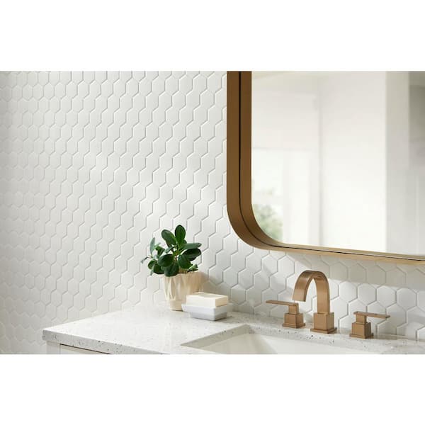 Domino White Hexagon 12 in. x 12 in. Matte Porcelain Floor and Wall Tile (0.81 sq. ft./Each)
