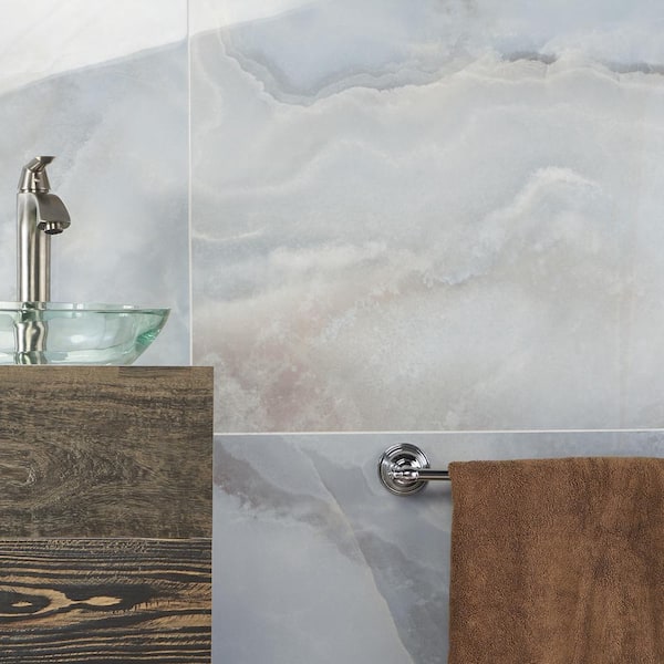 Jume Onyx Pearl 23.62 in. x 47.24 in. Polished Porcelain Floor and Wall Tile (15.49 sq. ft./Case)