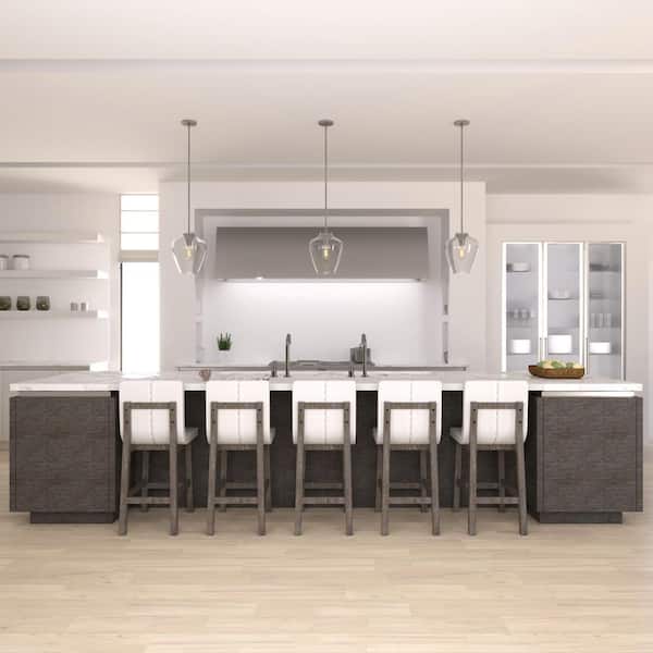 Vidria 1 Light Brushed Nickel Pendant with Glass Shade Kitchen Light