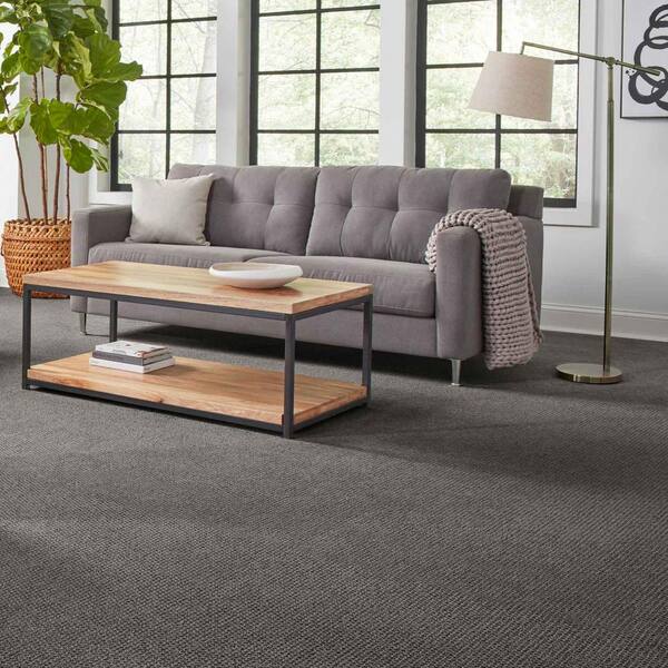 Katama II  - Silhouette - Gray 30.7 oz. Triexta Pattern Installed Carpet