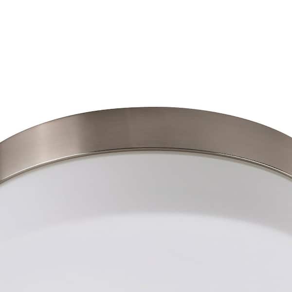 11.25 in. 1-Light Brushed Nickel LED Flush Mount