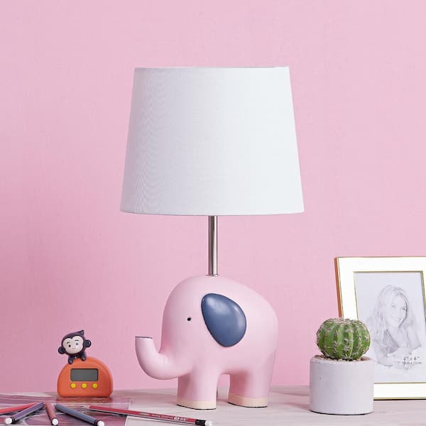 Abdikarim 17 in. Pink Bedside Child/Kids Table Lamp