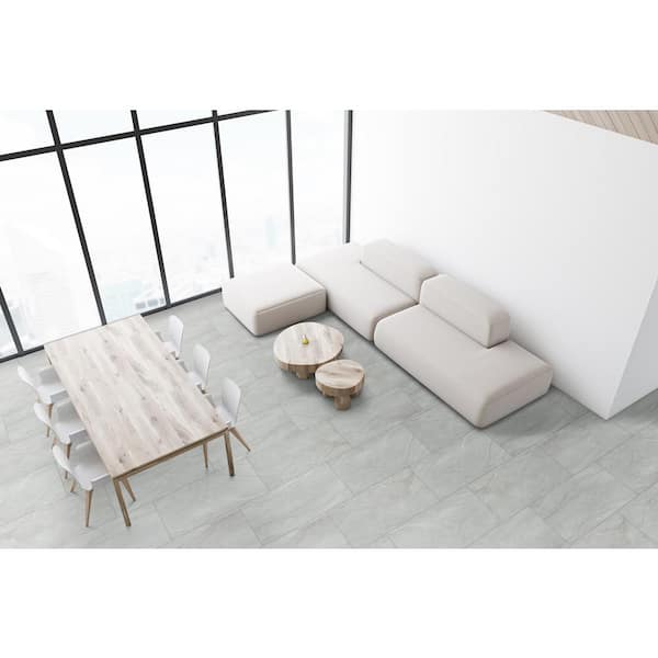 Hillside Gray 12 in. x 24 in. Matte Porcelain Stone Look Floor and Wall Tile (16 sq. ft./Case)