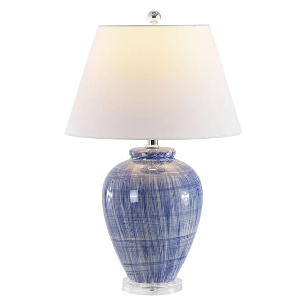 Lerma 25 in. Blue Crackle Table Lamp