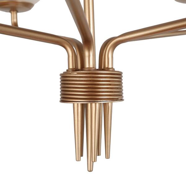 Combin Modern 5-Light Dark Gold Globe Chandelier Light, 24 in. Hanging Pendant with Frosted Glass Hanging Ceiling Light