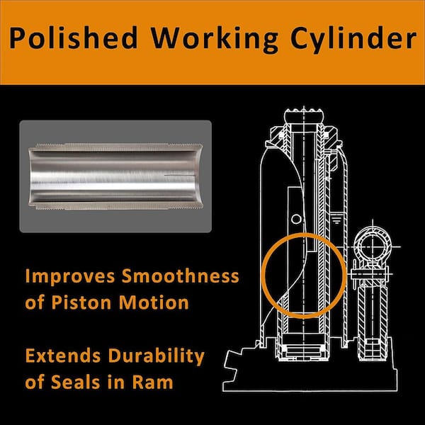 12-Ton Low Profile Hydraulic Welded Heavy Duty Bottle Jack, Blue