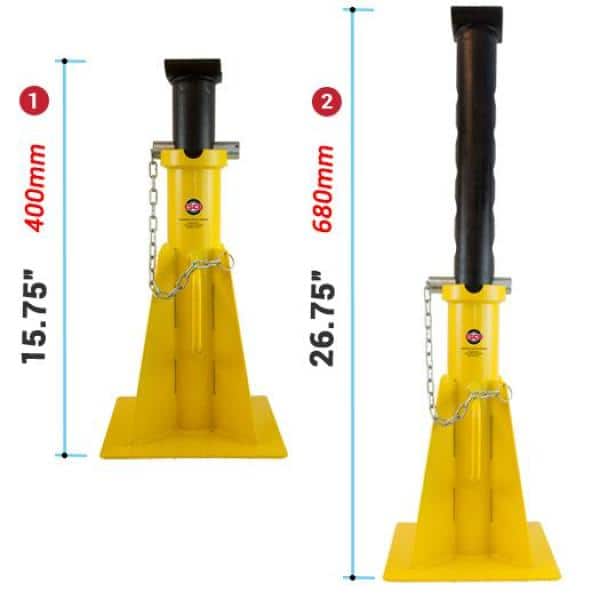 25-Ton Heavy-Duty Pin Style Jack Stand (Short)