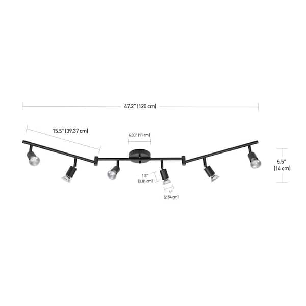 Payton 3.9 ft. 6-Light Black Track Lighting Kit