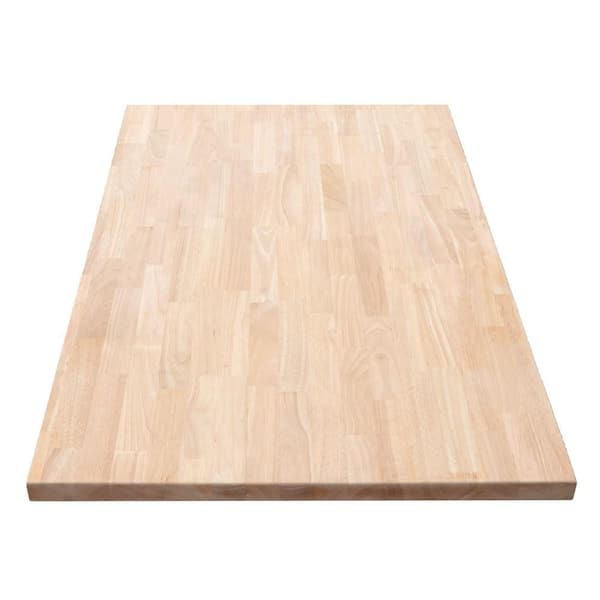 6 ft. L x 25 in. D Unfinished Hevea Solid Wood Butcher Block Countertop With Eased Edge
