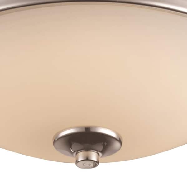 15 in. Polished Chrome Integrated LED Flush Mount Ceiling Light Fixture with Frosted Glass Shade
