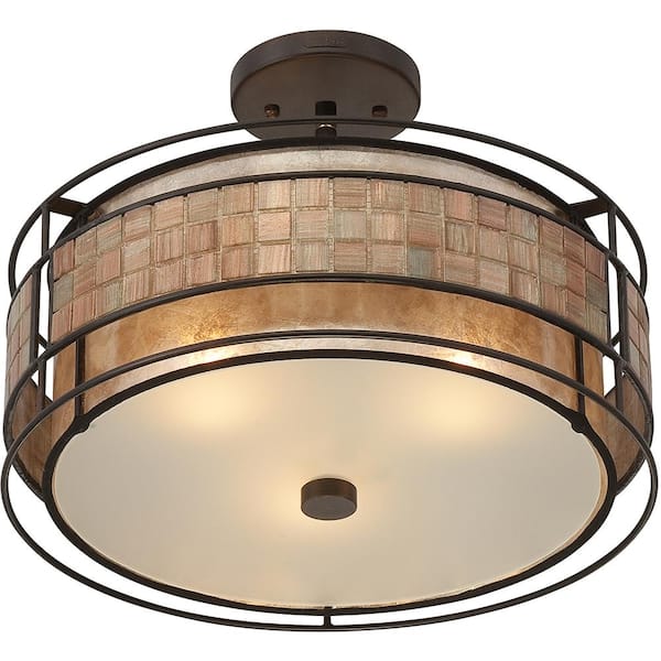 Laguna 3-Light Renaissance Copper Semi-Flush Mount