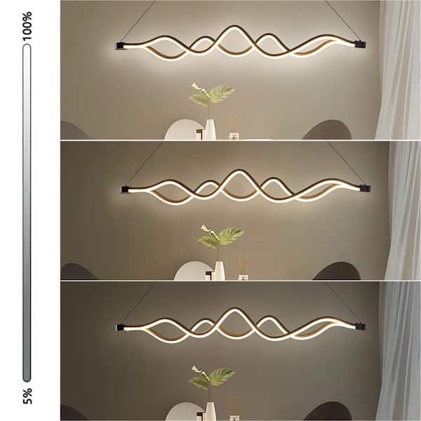 Modern Creative Integrated LED Dimmable Black Hanging Pendant Light