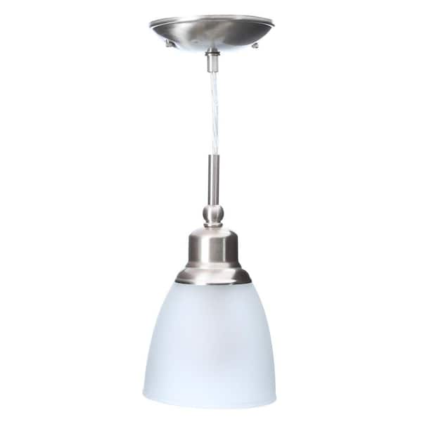 Riverbrook 1-Light Brushed Nickel Mini Pendant with Frosted White Glass Shade (3-Pack)